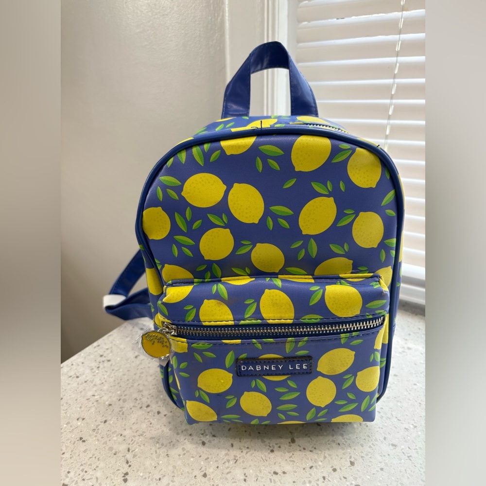 NWOT Dabney Lee Blue Lemon Print Mini Backpack